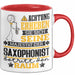 Saxophonist Geschenk Tasse Lustiger Spruch Erheben Sie Sich Der Saxophonist Betritt den Raum Rot Trendation