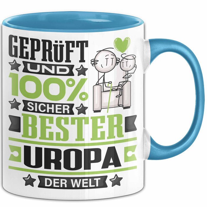 Uropa Geschenk Lustiger Spruch für Uropa Geschenkidee Bester Uropa Der Welt Blau Trendation