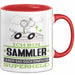 Sammler Geschenk Tasse Ich Bin Sammler Aber Sag Doch Einfach Superheld Lustige Geschenkdiee für Sammler Kaffee-Becher Rot Trendation