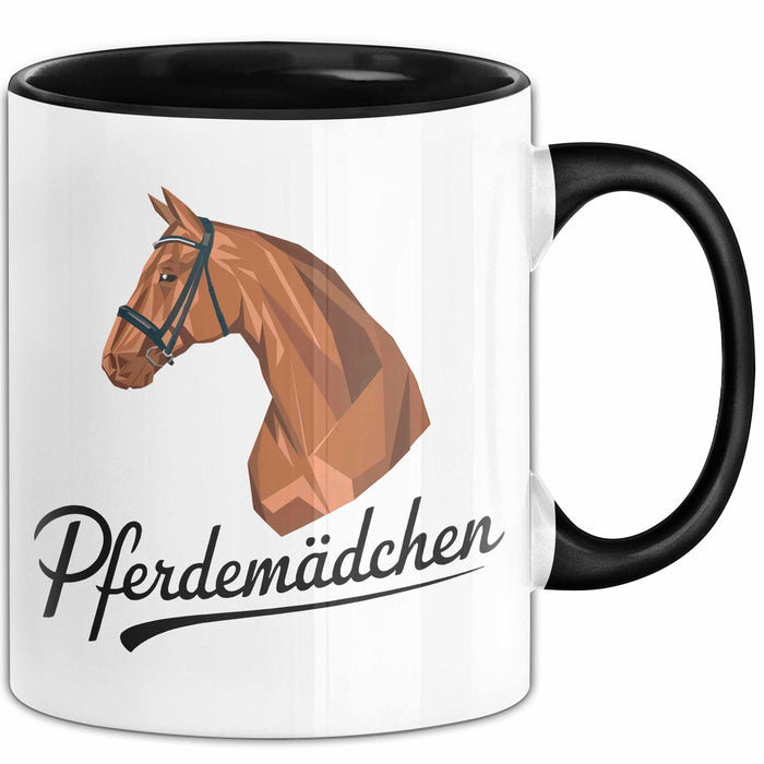 Pferde Tierliebhaber Tasse Geschenk Lustige Geschenkidee Spruch Pferdemädchen Schwarz Trendation