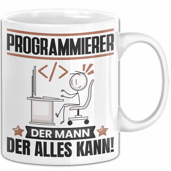 Programmierer Tasse Geschenk für Programmierer Der Mann Der Alles Kann Geschenkidee zum Geburtstag Weiß Trendation