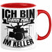 Schlagzeug-Spieler Geschenk Drummer Tasse Geschenkidee Spruch Ich Bin Dann Mal Im Keller Schlagzeuger Rot Trendation