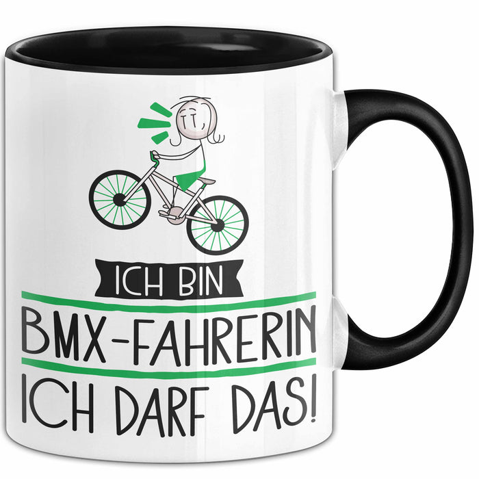 Geschenk für BMX-Fahrerin Tasse Lustige Geschenkidee Geburtstag Ich Bin BMX-Fahrerin Ich Darf Das Trendation
