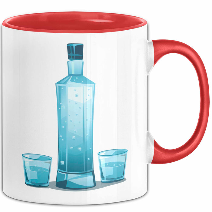 Wodka Trinker Tasse Geschenkidee für Spirituosen Liebhaber Rot Trendation