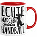 Mädchen Handball-Spielerin Tasse Geschenk Spruch Echte Mädchen Spielen Handball Geschenkidee Frauen Rot Trendation