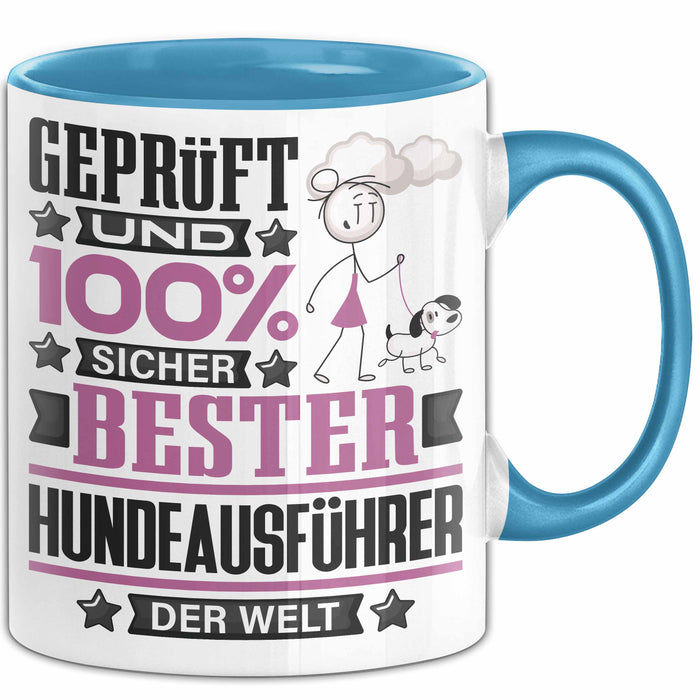 Hundeausführer Geschenk Lustiger Spruch für Hundeausführer Geschenkidee Bester Hundeausführer Der Welt Blau Trendation