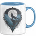 Wolf Tierliebhaber Tasse Geschenkidee für Wildtier Fans Blau Trendation