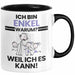 Enkel Geschenk Tasse Lustiger Spruch Ich Bin Enkel Warum Weil Ich Es Kann Geschenkidee Bester Enkel Geburtstag Kaffee-Becher Schwarz Trendation