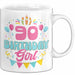 90. Geburtstag Tasse Frauen Mädchen Geschenkidee Lustig 90 Birthday Girl Lustiger Spruch Mutter Mama Oma Weiß Trendation