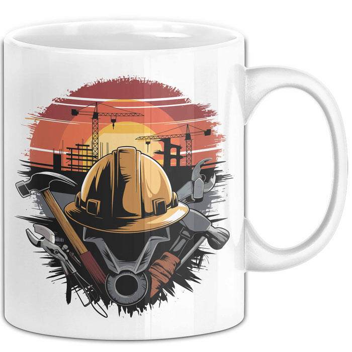 Bauarbeiter Tasse Geschenkidee für Bauarbeiter Weiß Trendation