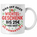 Wichtelgeschenk für 25 Euro Tasse Wichteln für Frauen Kollegen Wichtel-Tasse Schrottwichteln Weiß Trendation