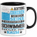 Schwimmer Geschenk Tasse Lustiger Spruch Erheben Sie Sich Der Schwimmer Betritt den Raum Schwarz Trendation
