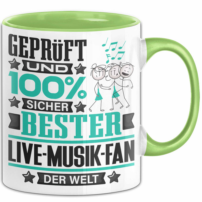 Live-Musik-Fan Geschenk Lustiger Spruch für Live-Musik-Fan Geschenkidee Bester Live-Musik-Fan Der Welt Grün Trendation
