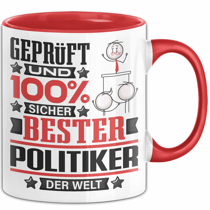 Politiker Geschenk Lustiger Spruch für Politiker Geschenkidee Bester Politiker Der Welt Rot Trendation