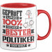 Politiker Geschenk Lustiger Spruch für Politiker Geschenkidee Bester Politiker Der Welt Rot Trendation