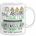Hundemasseurin Tasse Geschenk Lustig Abstand Halten Hochleistungs-Hundemasseurin Mit Drang Zur Perfektion Bei Der Arbeit Weiß Trendation