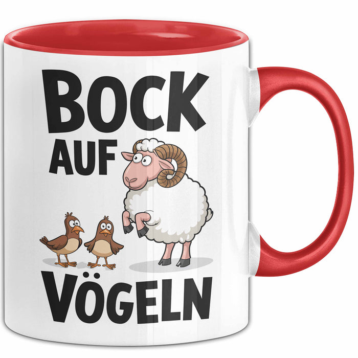 Lustige Tasse Geschenk Bock Auf Voegeln Geschenkidee Witzig Erwachsene Rot Trendation