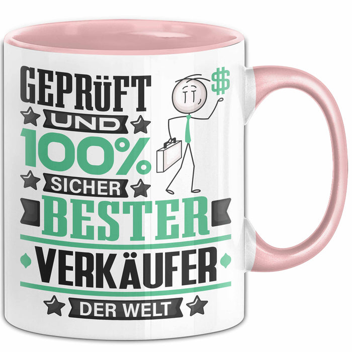 Verkäufer Geschenk Lustiger Spruch für Verkäufer Geschenkidee Bester Verkäufer Der Welt Rosa Trendation
