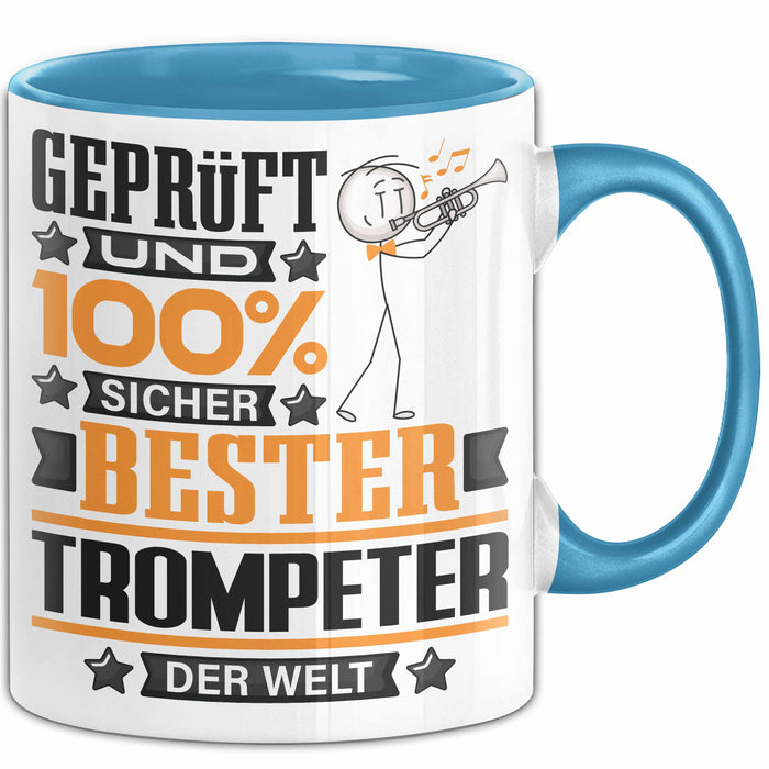 Trompeter Geschenk Lustiger Spruch für Trompeter Geschenkidee Bester Trompeter Der Welt Blau Trendation