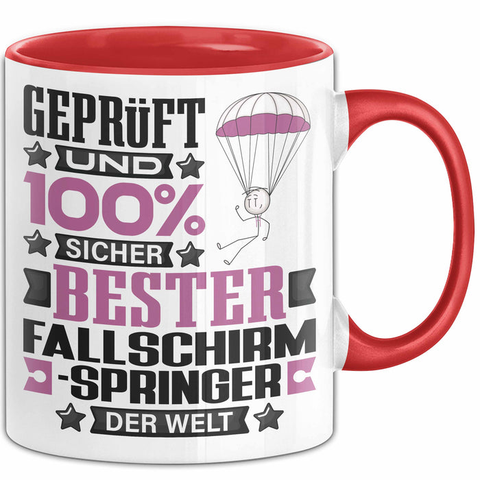 Fallschirmspringer Geschenk Lustiger Spruch für Fallschirmspringer Geschenkidee Bester Fallschirmspringer Der Welt Rot Trendation