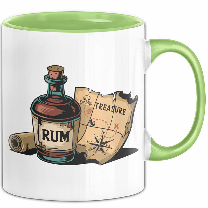 Rum Fan Tasse Geschenkidee für Piraten Spirituosen Liebhaber Grün Trendation