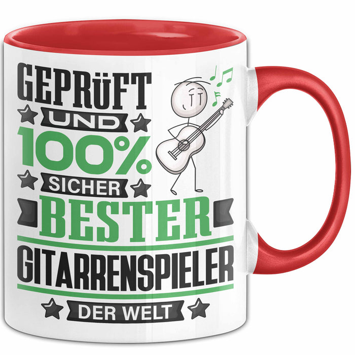 Gitarrenspieler Geschenk Lustiger Spruch für Gitarrenspieler Geschenkidee Bester Gitarrenspieler Der Welt Rot Trendation