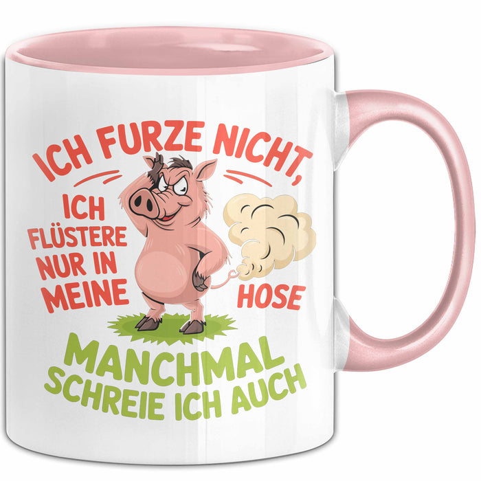 Schweinebauer Schweine Tier Tasse Geschenk Lustige Geschenkidee Spruch Ich Furze Nicht Ich Flüstere Nur In Meine Hose Rosa Trendation