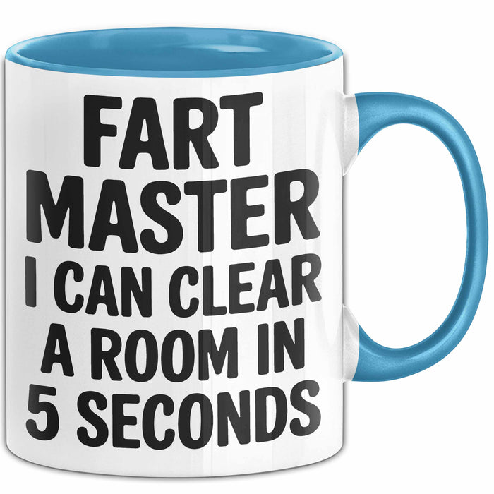 Furz Tasse Geschenk Fart Master I Can Clear A Room Geschenkidee Lustig Blau Trendation