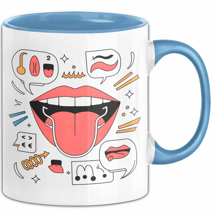 Akzent Coach Tasse Geschenk Lustige Geschenkidee Spruch Für Sprach Trainer Blau Trendation