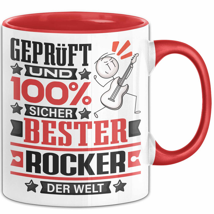 Rocker Geschenk Lustiger Spruch für Rocker Geschenkidee Bester Rocker Der Welt Rot Trendation