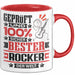 Rocker Geschenk Lustiger Spruch für Rocker Geschenkidee Bester Rocker Der Welt Rot Trendation
