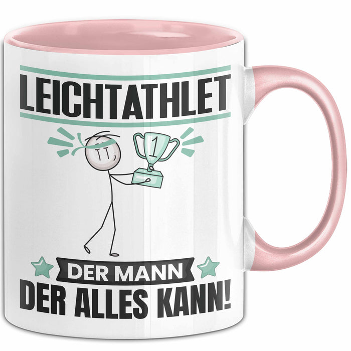 Leichtathlet Tasse Geschenk für Leichtathlet Der Mann Der Alles Kann Geschenkidee zum Geburtstag Rosa Trendation