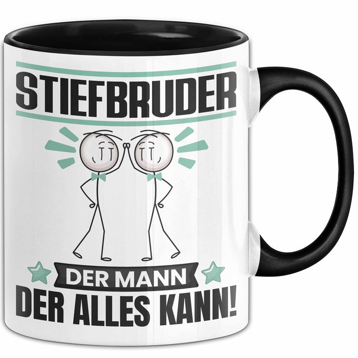 Stiefbruder Tasse Geschenk für Stiefbruder Der Mann Der Alles Kann Geschenkidee zum Geburtstag Schwarz Trendation