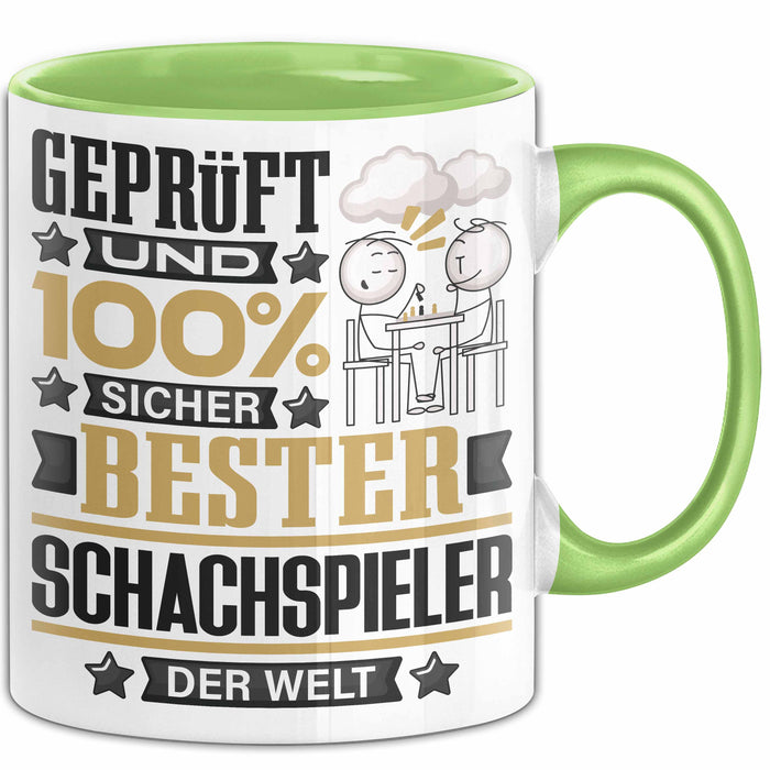 Schachspieler Geschenk Lustiger Spruch für Schachspieler Geschenkidee Bester Schachspieler Der Welt Grün Trendation