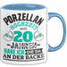 Pozellanhochzeit Tasse Geschenk Dornenhochzeit Geschenkidee Ehemann Ehefrau 20 Jahre Becher Blau Trendation