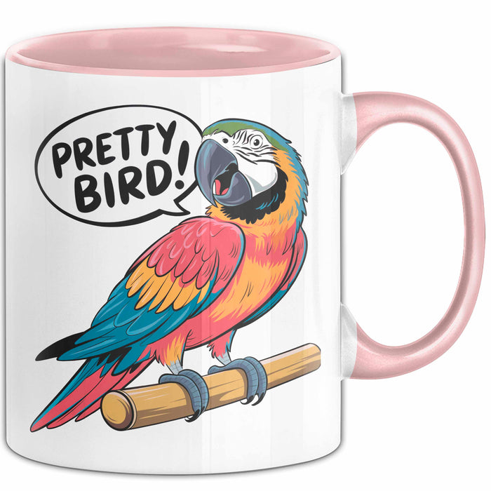 Papageienliebhaber Tasse Geschenkidee Vogelschwätzer Geschenkidee Lustig Rosa Trendation