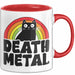 Death Metal Tasse Geschenk Katze Becher Geschenkidee Humor Katzen-Liebhaber Rot Trendation