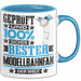 Modellbahnfan Geschenk Lustiger Spruch für Modellbahnfan Geschenkidee Bester Modellbahnfan Der Welt Blau Trendation