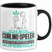 Curling-Spieler Geschenk Tasse Ich Bin Curling-Spieler Aber Sag Doch Einfach Superheld Lustige Geschenkdiee für Curling-Spieler Kaffee-Becher Schwarz Trendation