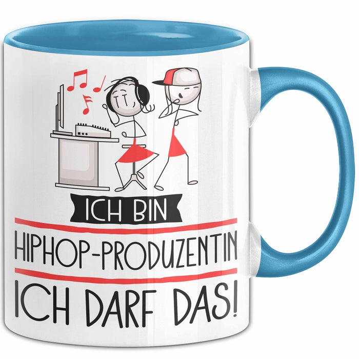 Geschenk für Hiphop-Produzentin Tasse Lustige Geschenkidee Geburtstag Ich Bin Hiphop-Produzentin Ich Darf Das Blau Trendation