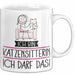 Geschenk für Katzensitterin Tasse Lustige Geschenkidee Geburtstag Ich Bin Katzensitterin Ich Darf Das Weiß Trendation