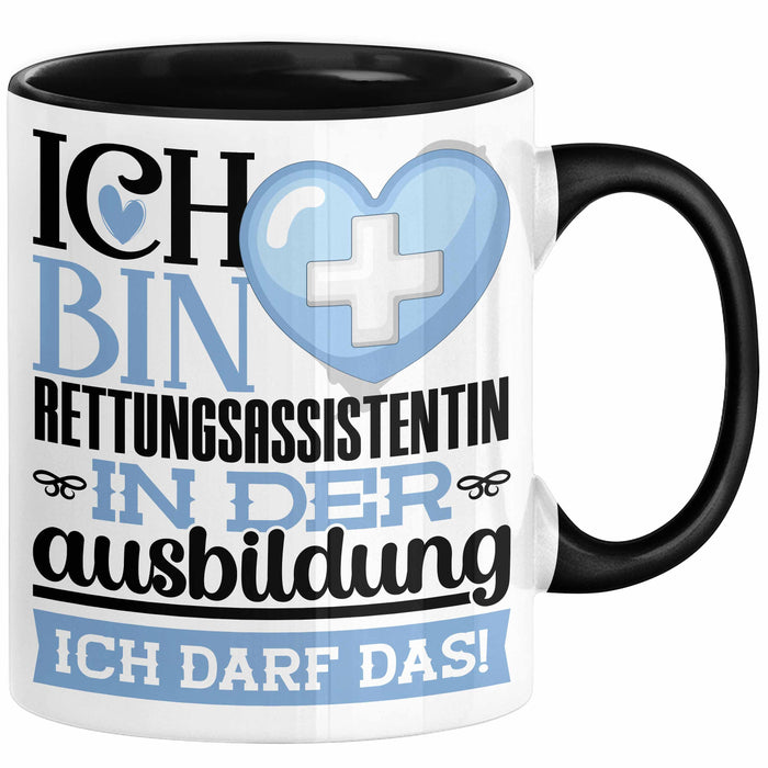Rettungsassistentin Ausbildung Start Geschenk Tasse Ich Bin Rettungsassistentin In Der Ausbildung Ich Darf Das Kaffee-Becher Geschenkidee Schwarz Trendation