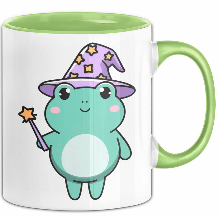 Frosch Tier Zauberer Tasse Geschenk Lustige Geschenkidee Spruch Grün Trendation