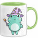 Frosch Tier Zauberer Tasse Geschenk Lustige Geschenkidee Spruch Grün Trendation