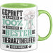 Tierarzthelfer Geschenk Lustiger Spruch für Tierarzthelfer Geschenkidee Bester Tierarzthelfer Der Welt Grün Trendation