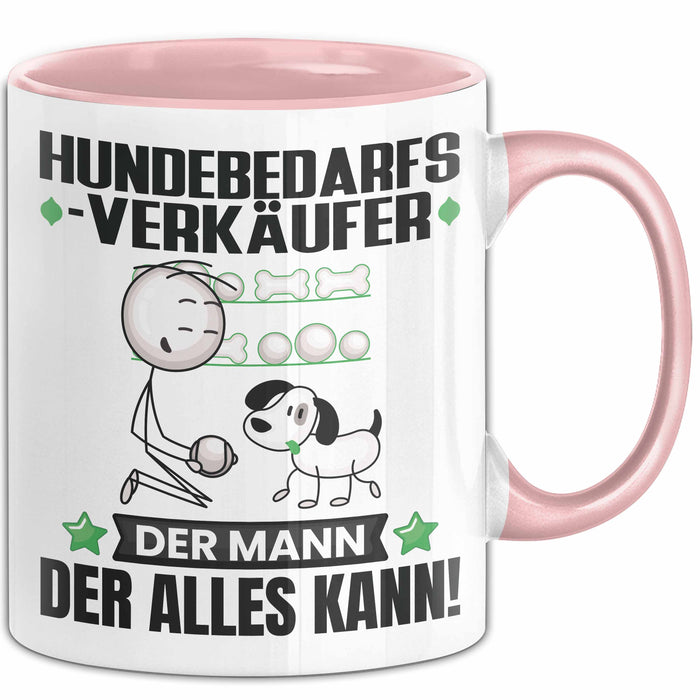 Hundebedarfsverkäufer Tasse Geschenk für Hundebedarfsverkäufer Der Mann Der Alles Kann Geschenkidee zum Geburtstag Rosa Trendation