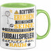 Fußballspieler Geschenk Tasse Lustiger Spruch Erheben Sie Sich Der Fußballspieler Betritt den Raum Grün Trendation