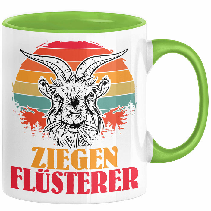 Ziegen Hirte Geschenk Tasse Ziegen Flüsterer Geschenkidee Ziegen-Liebhaber Kaffee-Becher Grün Trendation
