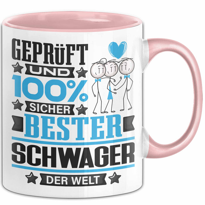 Schwager Geschenk Lustiger Spruch für Schwager Geschenkidee Bester Schwager Der Welt Rosa Trendation