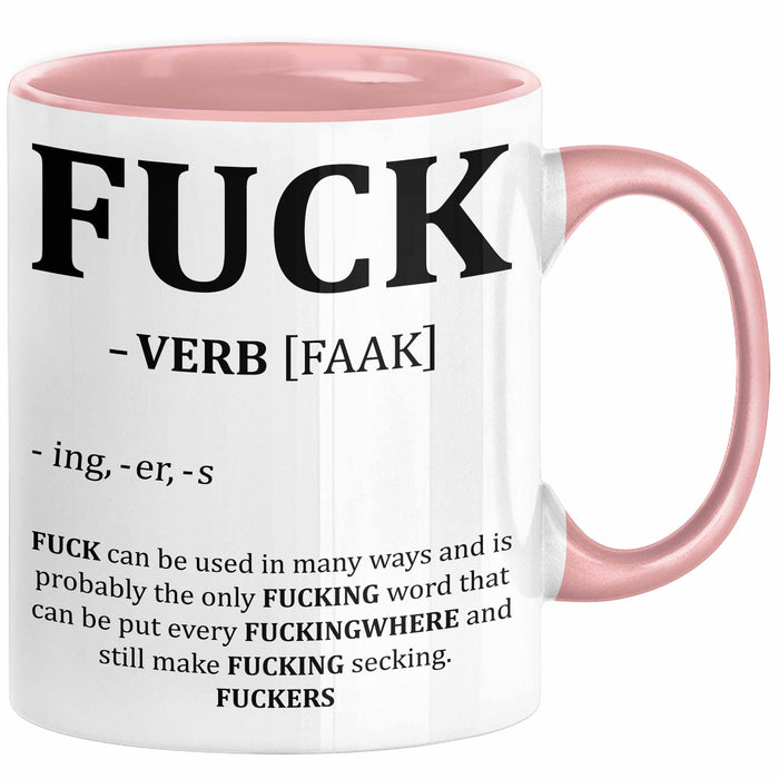 F*** Tasse Geschenk Schimpfwort 18+ Geschenkidee Männer Frauen Arbeitskollege Geschenkidee Kaffee-Becher Rosa Trendation